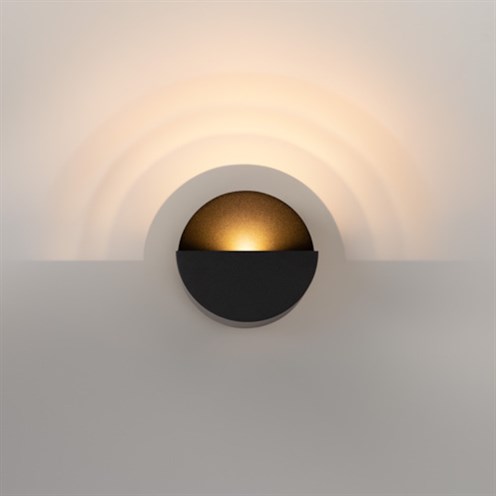 Modular+Impulse Round Wall 1x LED 3.8/5.5W 342/459lm 350/500mA 2700K CRI>90, IP44, seinavalgusti, must, liiteseadmeta